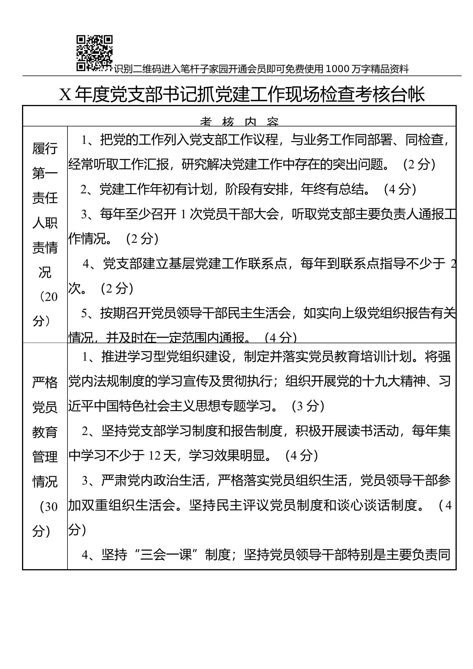 抓党建检查考核台帐.docx 第1页