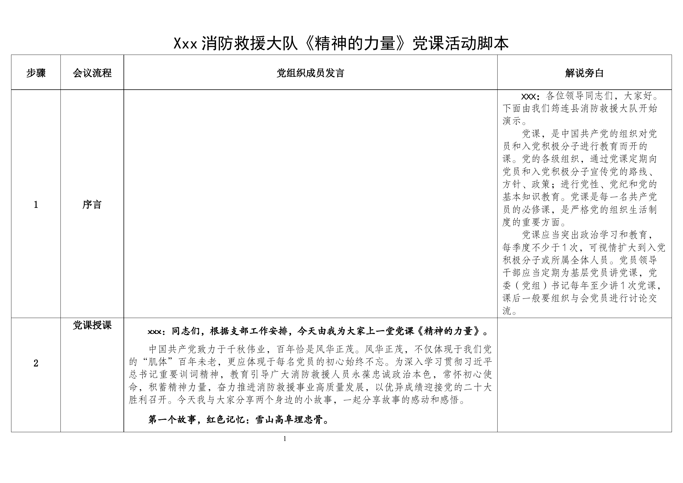 党支部上党课活动演示脚本（361、支部会记录本模板）.docx 第1页