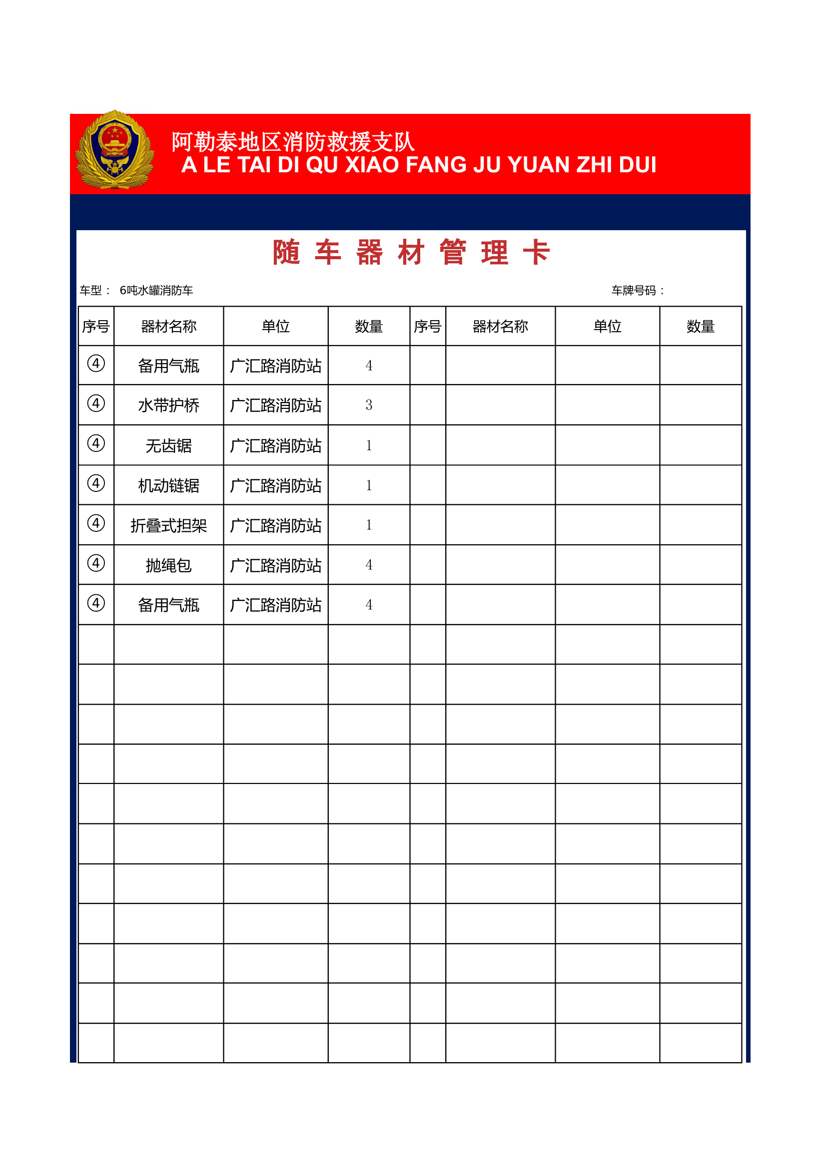 正规化装备器材卡（彩色） 第2页