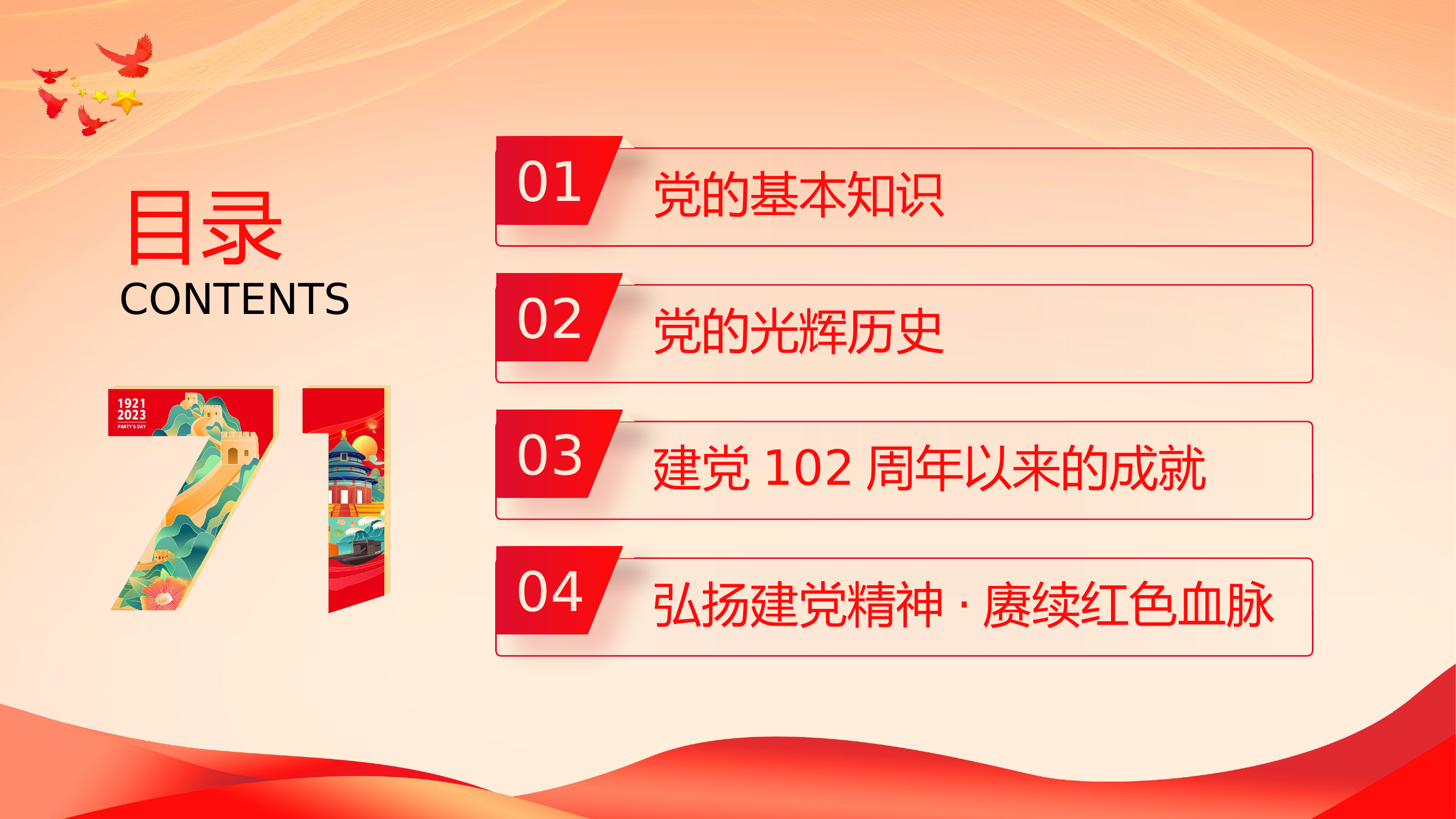 红色2023年七一建党节建党102周年.pptx 第2页