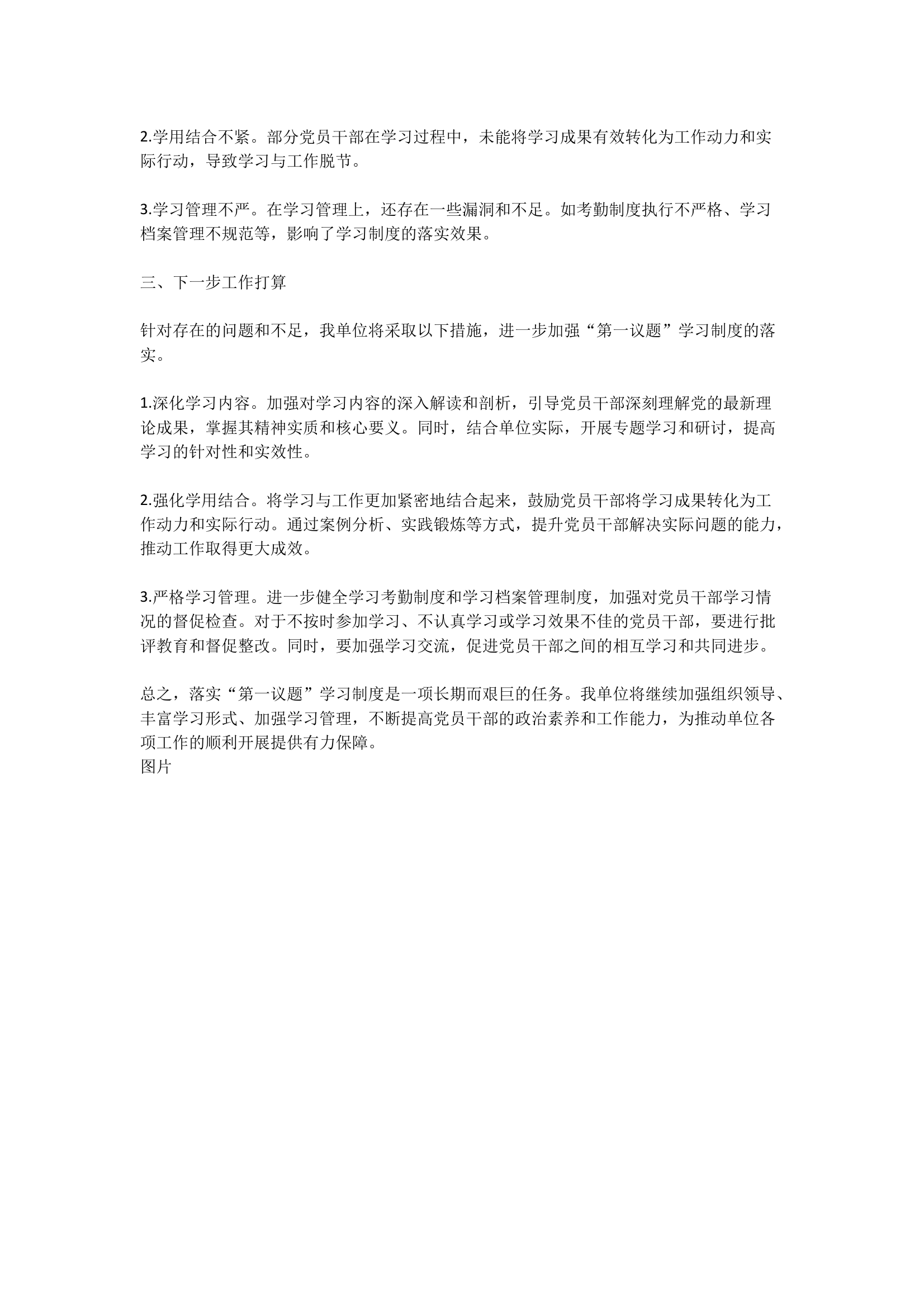 2024年落实第一议题制度工作总结 第2页