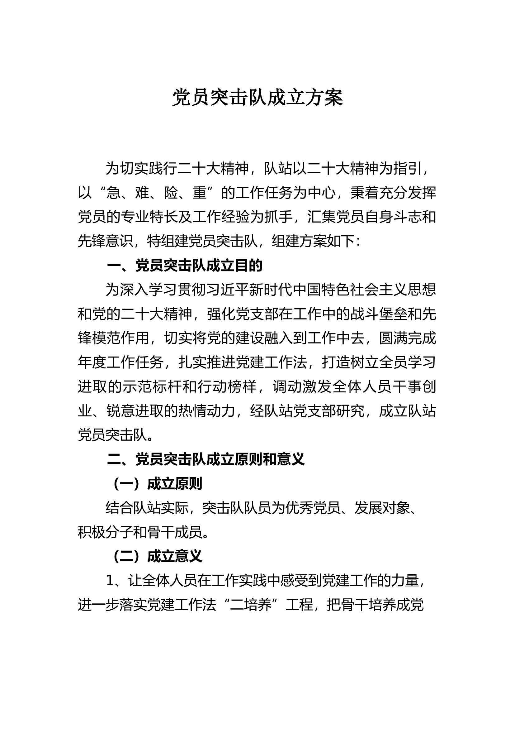 党员突击队成立方案.docx 第1页