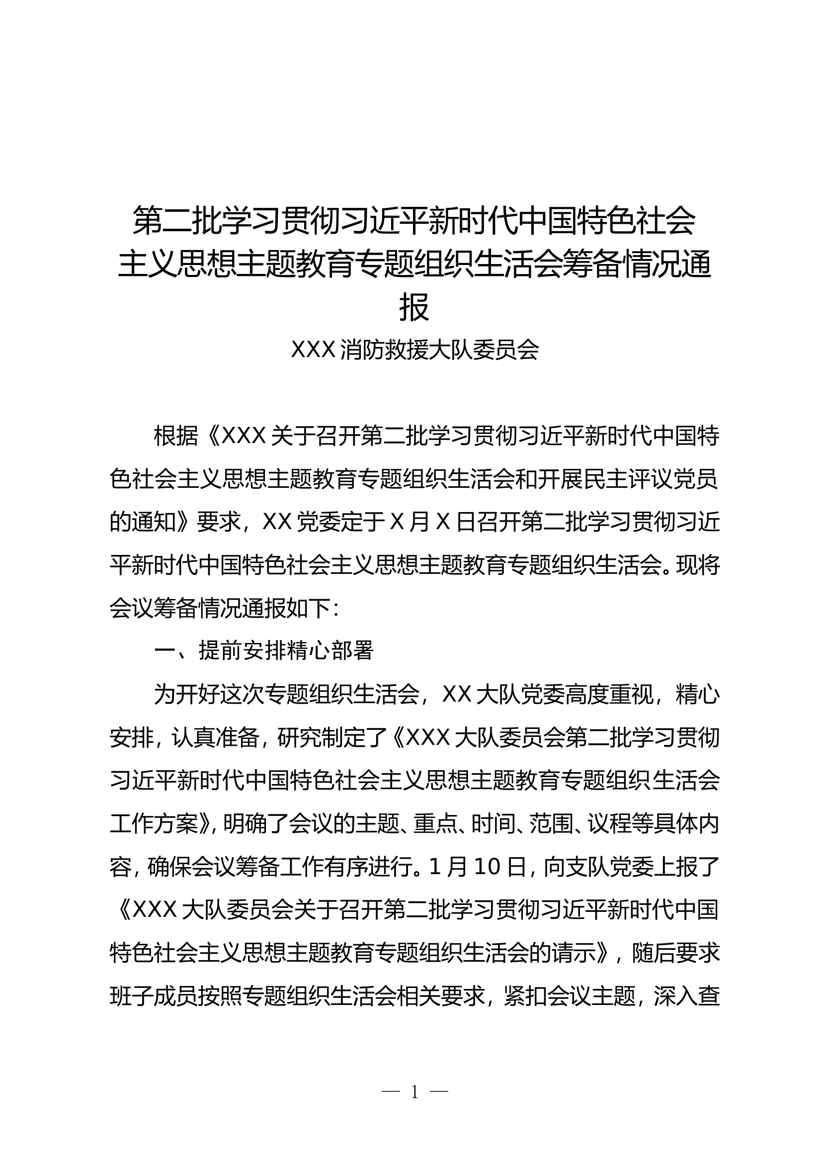 专题民主（组织）生活会筹备情况.doc 第1页