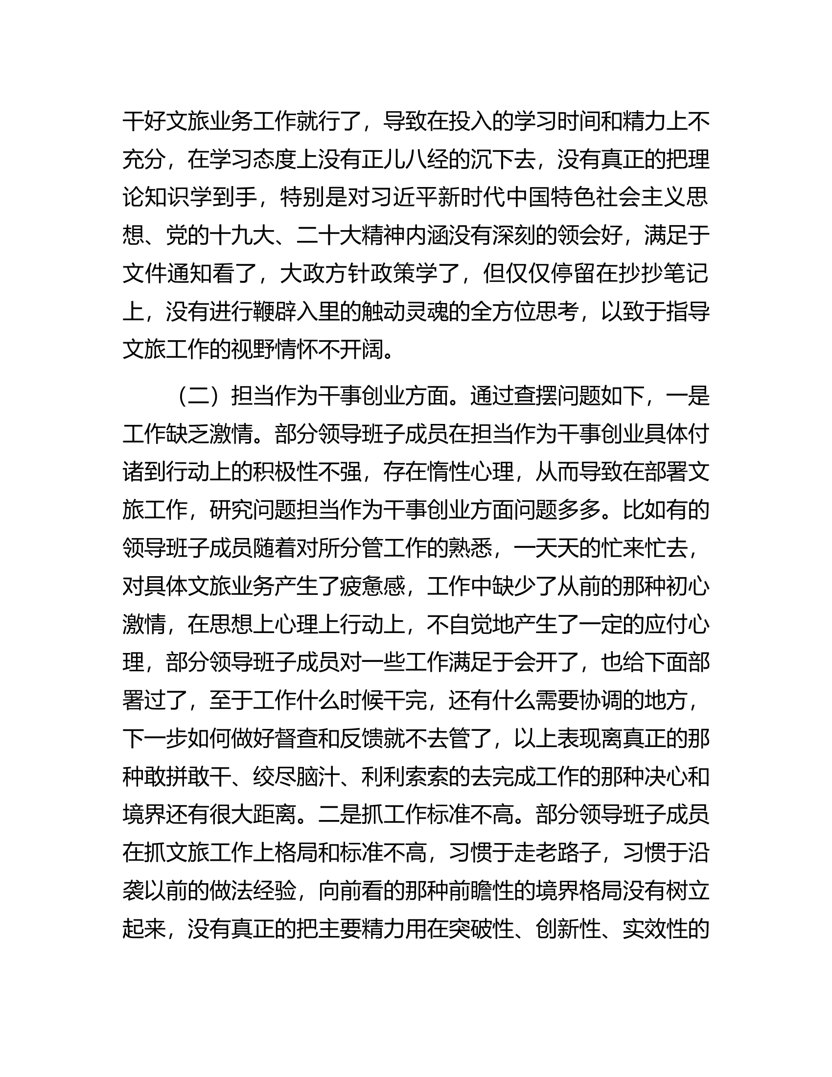 市文化和旅游局领导班子党性检视剖析材料.docx 第2页