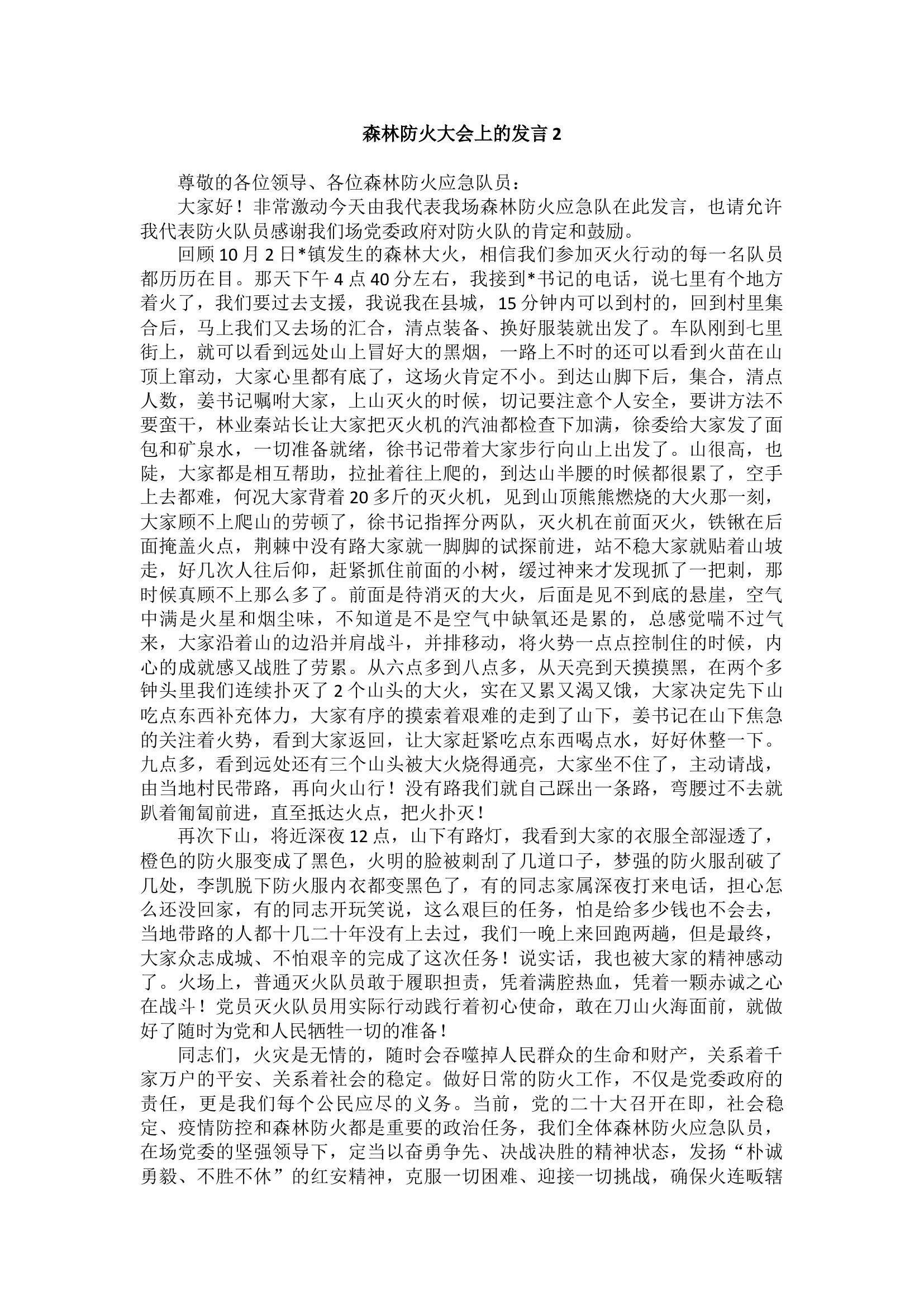 森林防火大会上的发言汇编（2篇）.docx 第2页