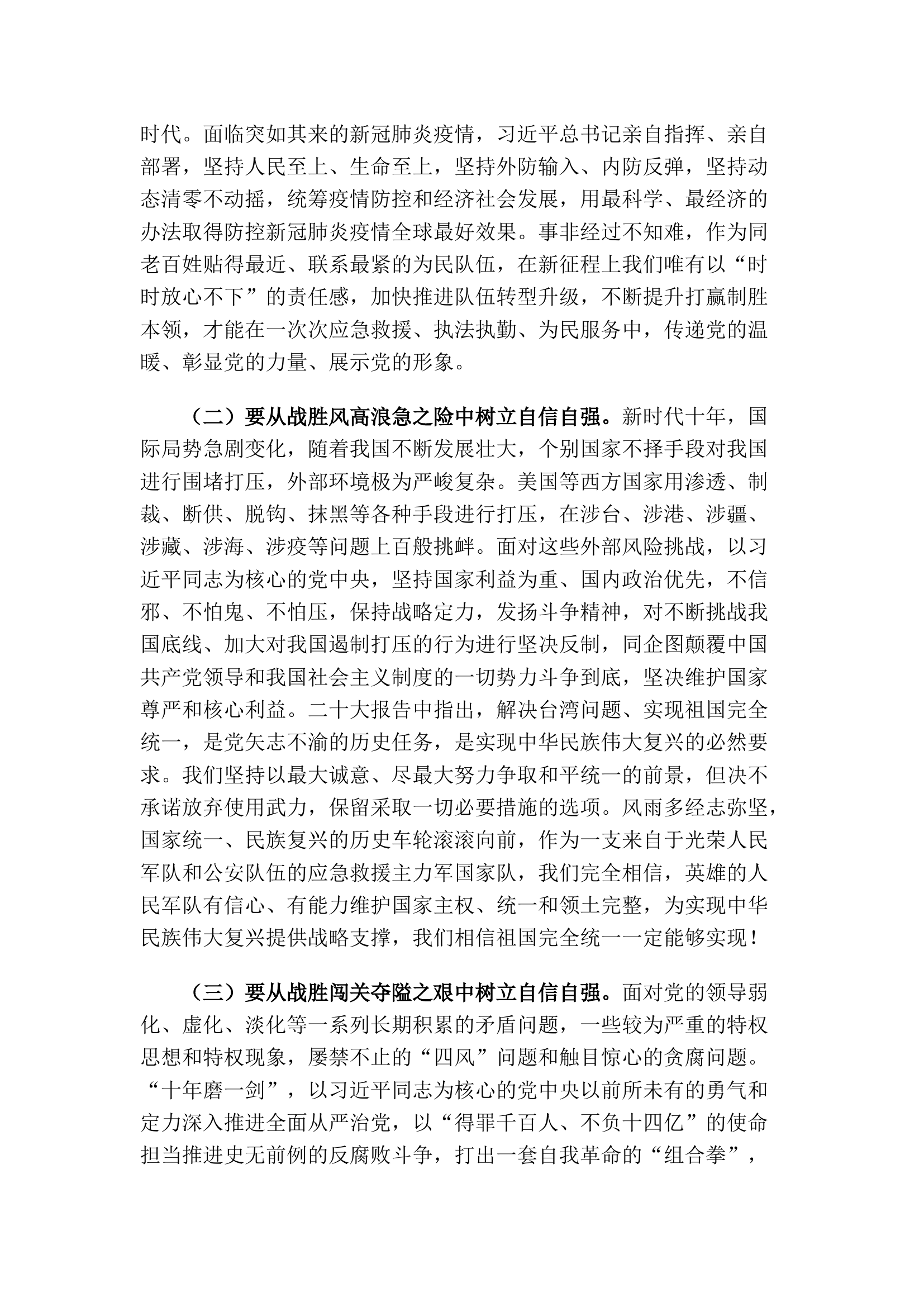 精品：高举思想旗帜 紧跟核心奋斗 在新时代新征程上奋力推动消防救援事业和队伍建设不断前进.docx 第2页