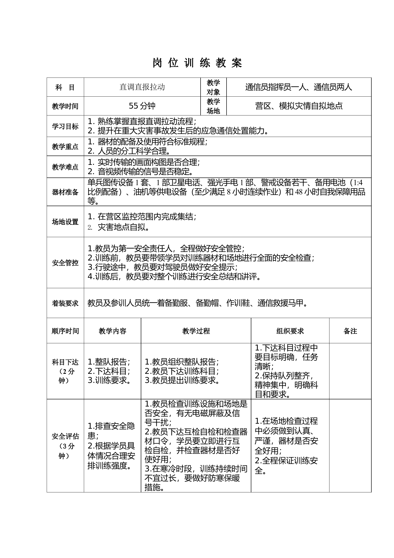 1（直调直报）通信员技能训练教案.docx 第1页