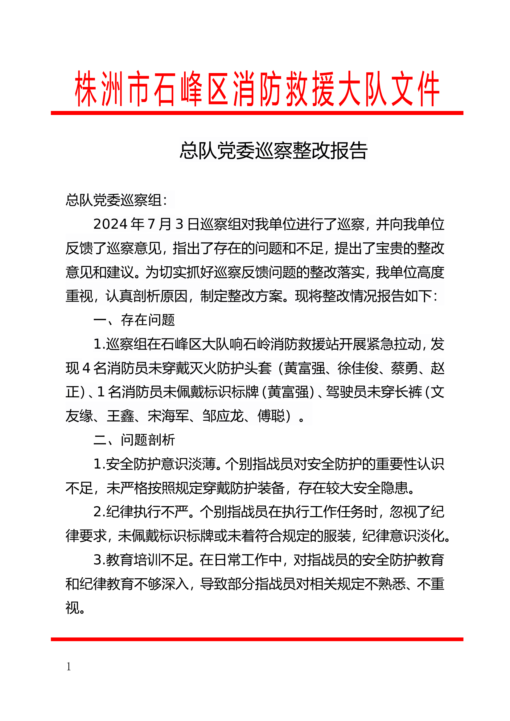 总队党委巡察整改报告.doc 第1页