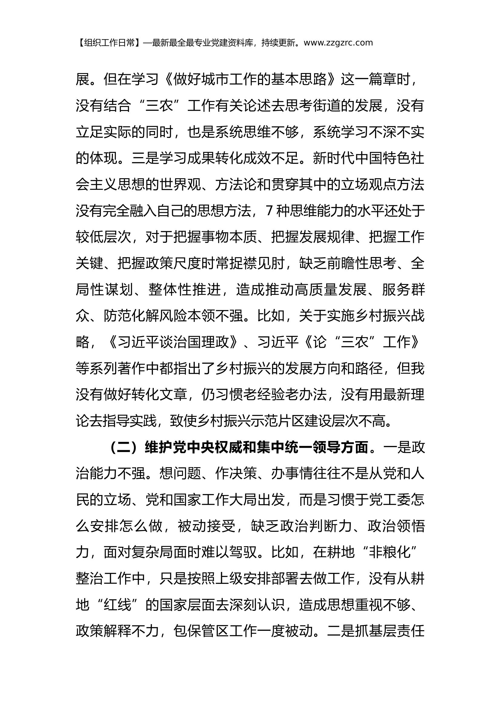党工委副书记主题教育专题民主生活会发言提纲（践行宗旨等6个方面+典型案例剖析）.docx 第2页