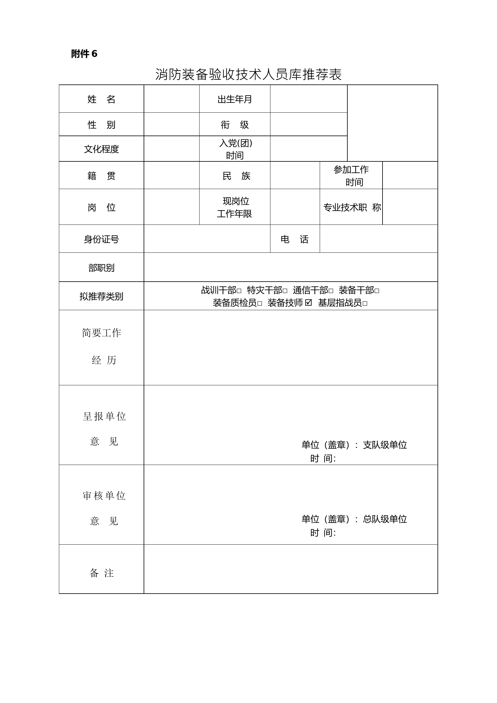 消防装备验收技术人员库推荐表.doc 第1页