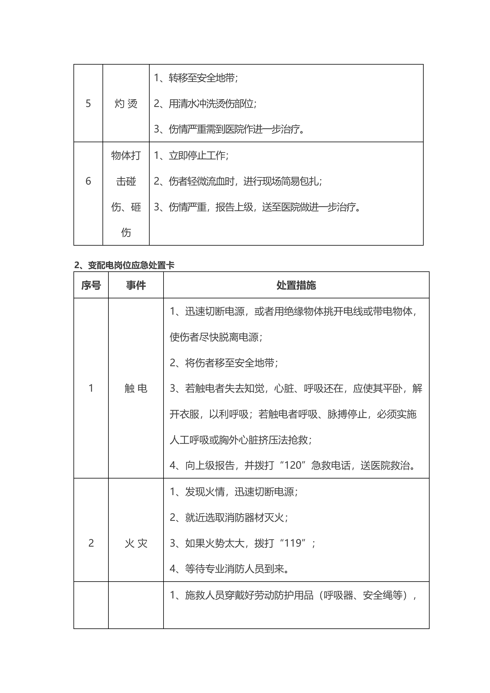 02.安全生产应急处置卡模板（车间通用）.docx 第2页