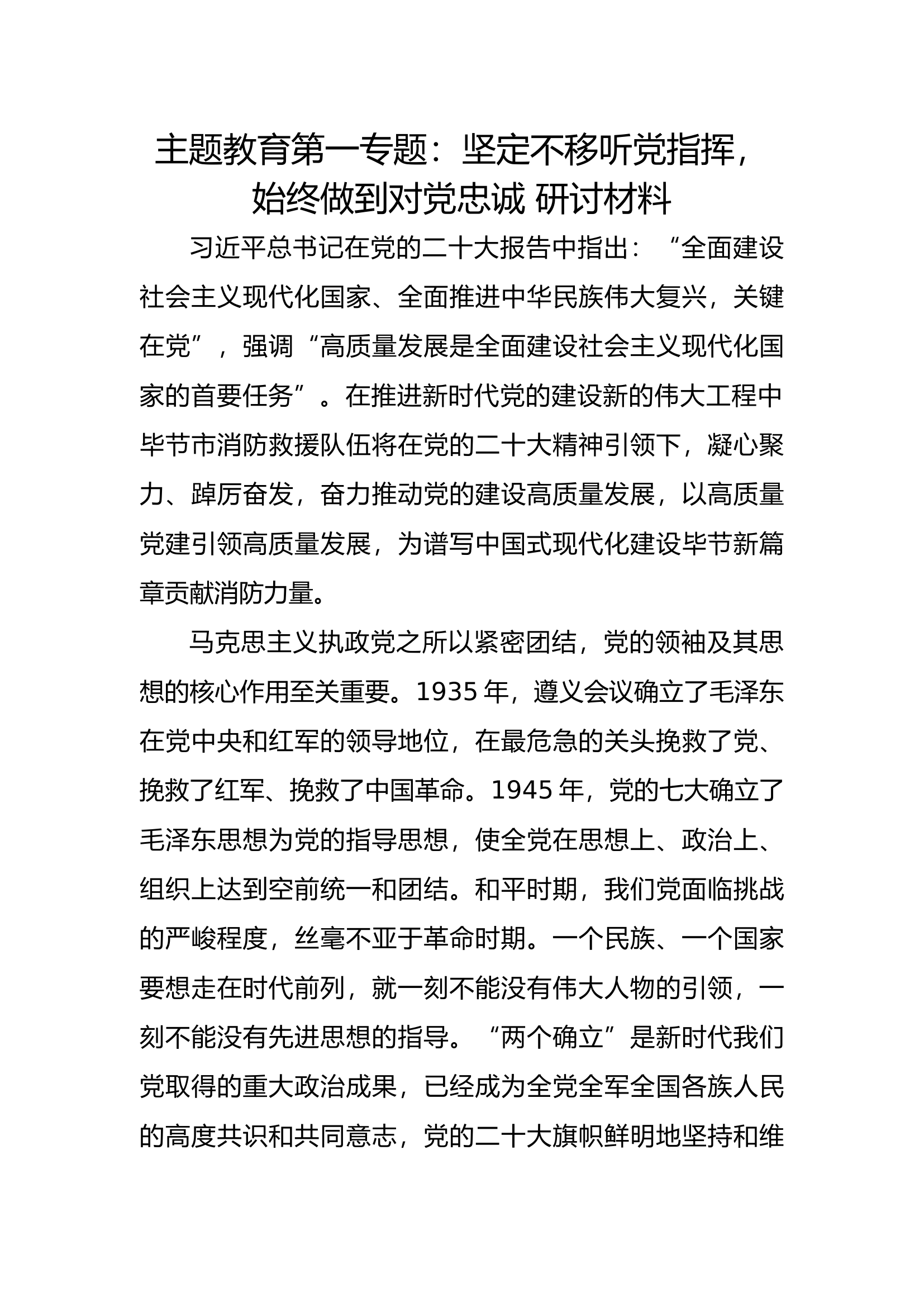 主题教育第一专题研讨 大队长.docx 第1页