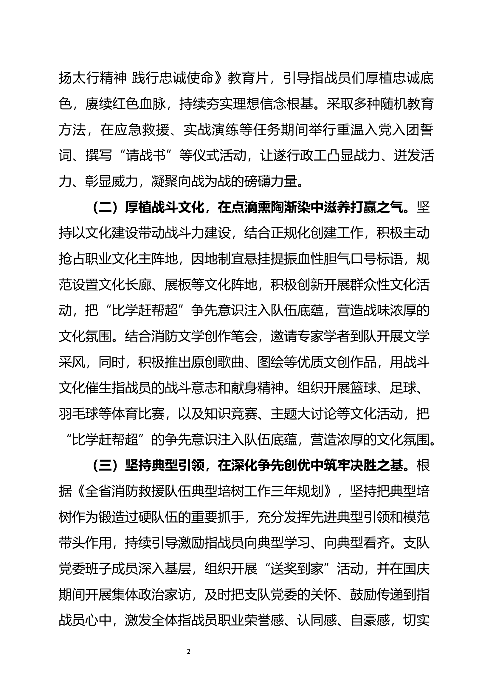 支队关于开展培塑血性胆气阶段性工作总结报告.docx 第2页
