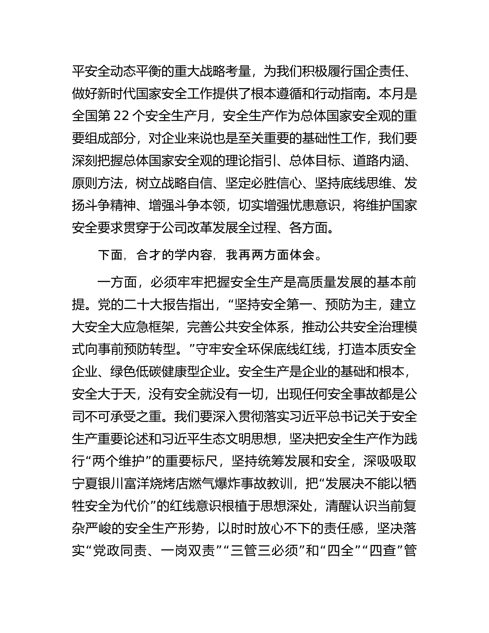 在公司党委理论学习中心组安全专题研讨交流会上的发言材料.docx 第2页
