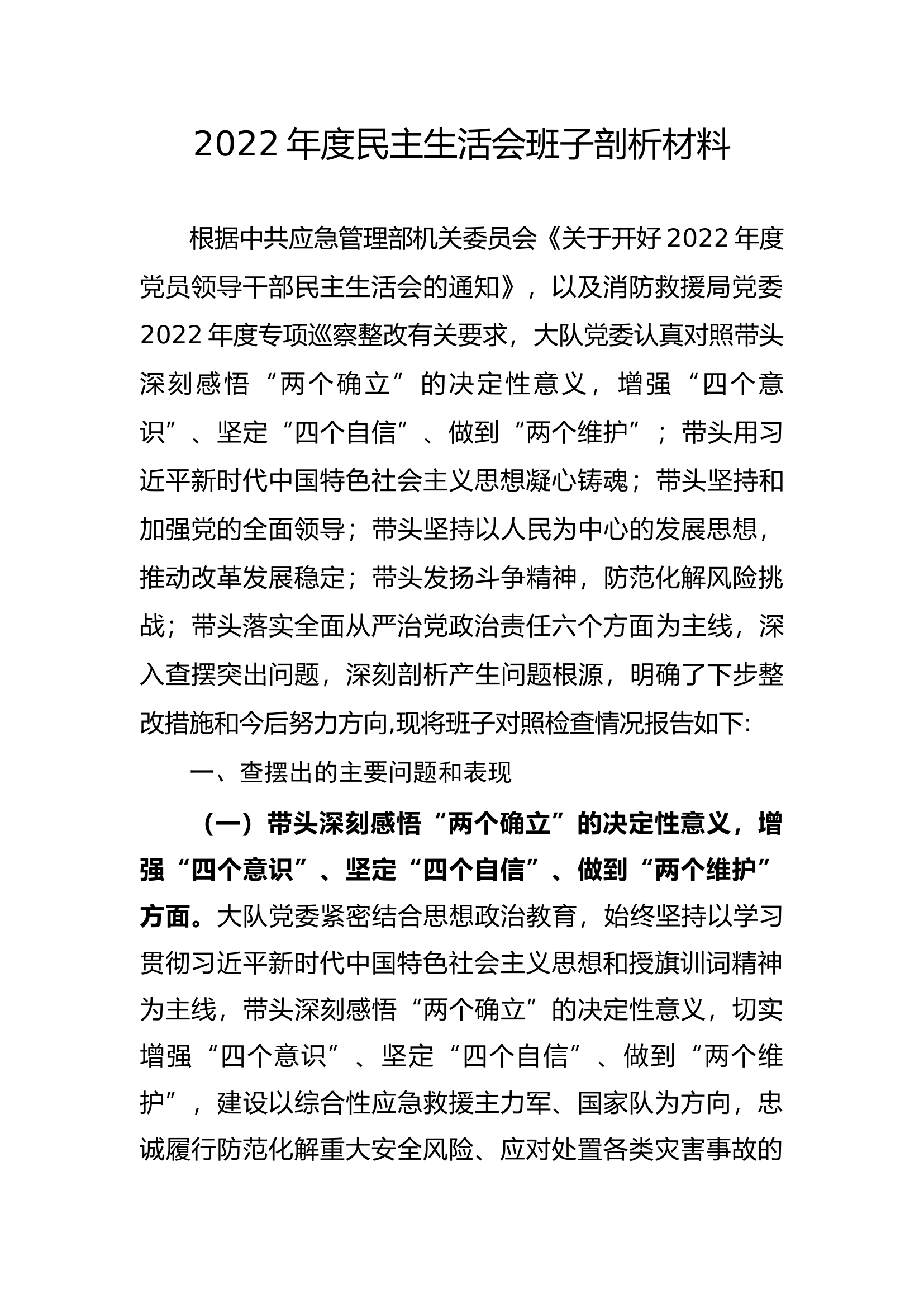 民主生活会班子剖析材料.docx 第1页
