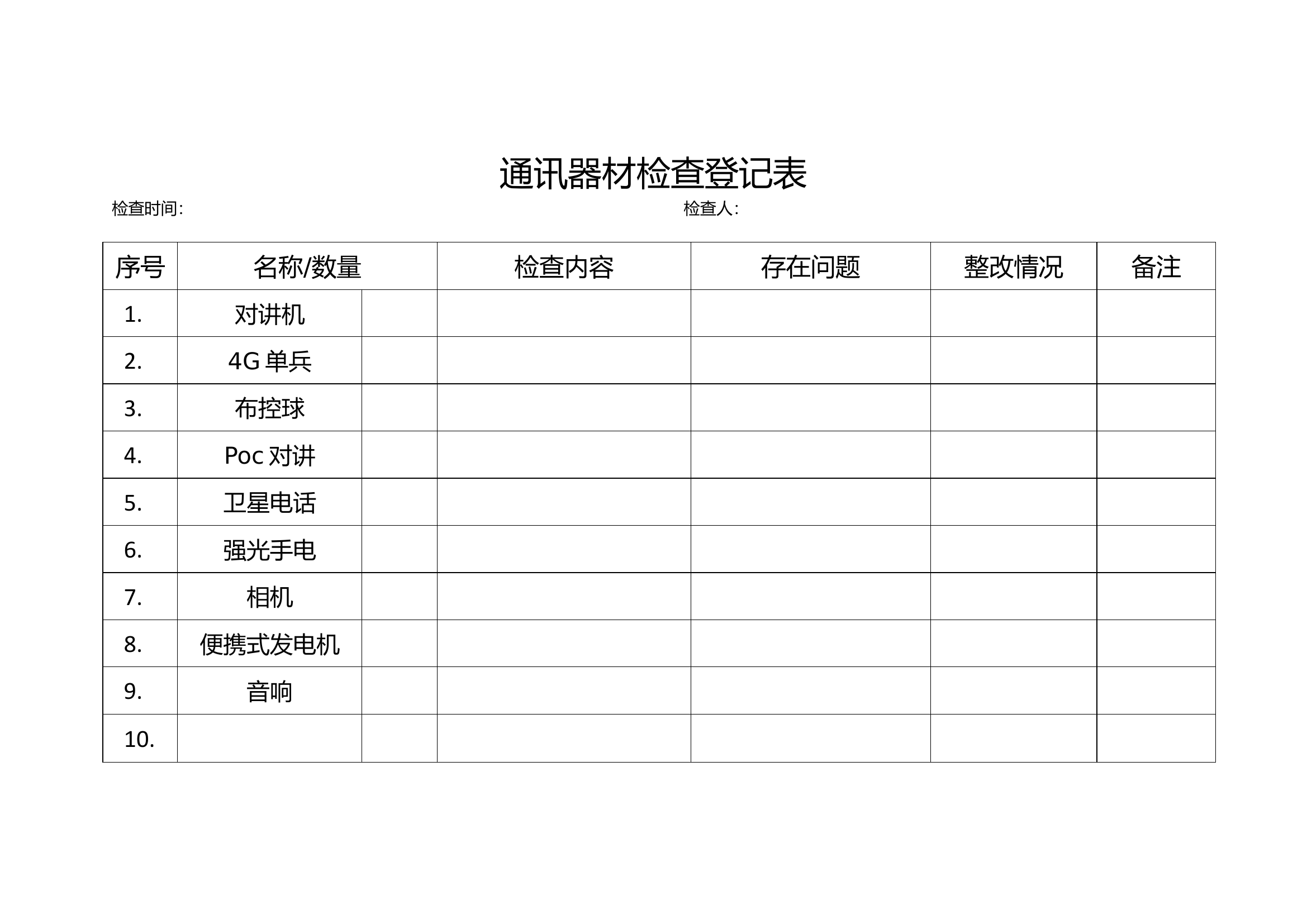 通讯装备检查表.docx 第1页