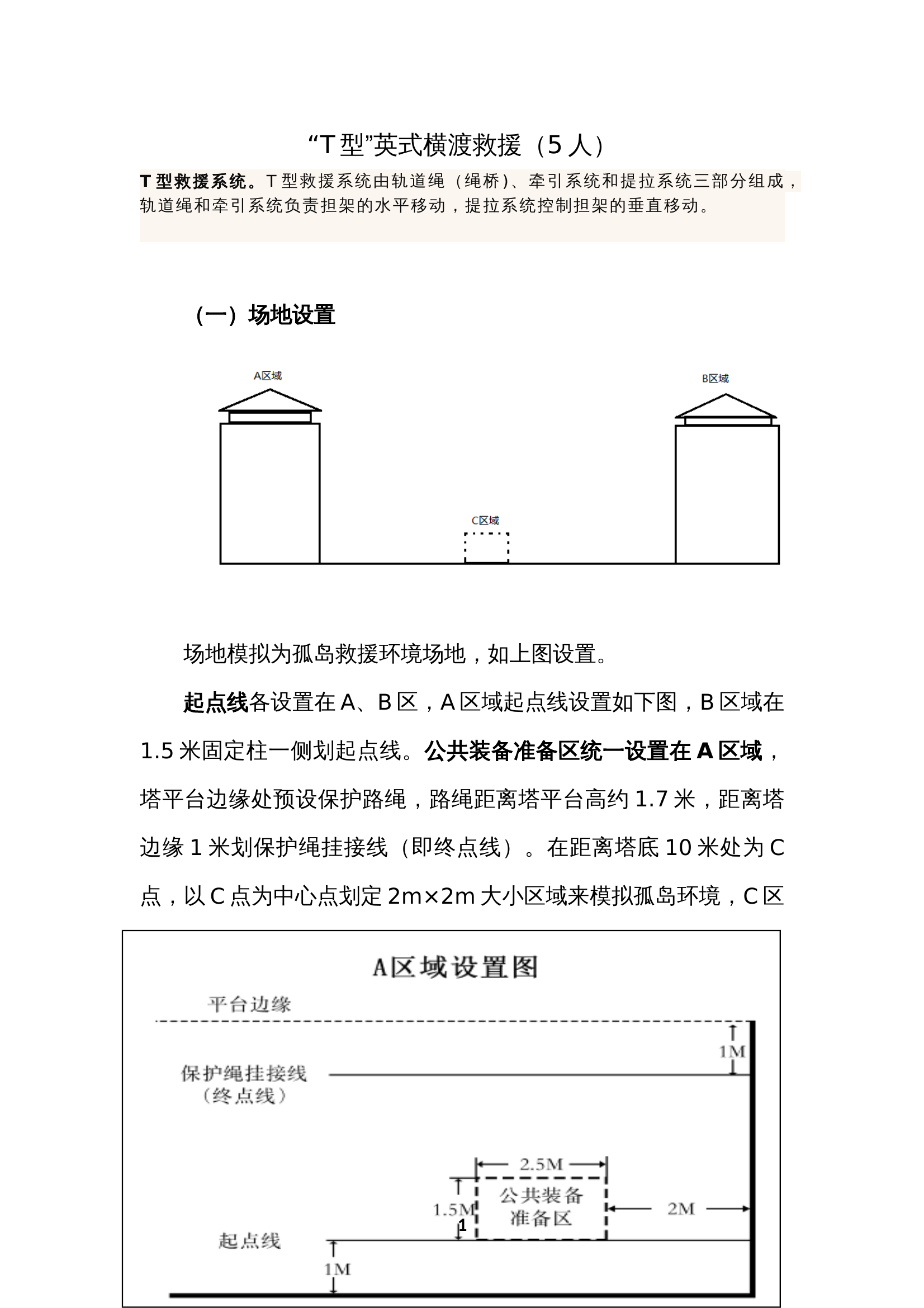 T型横渡救援操（5人） 第1页
