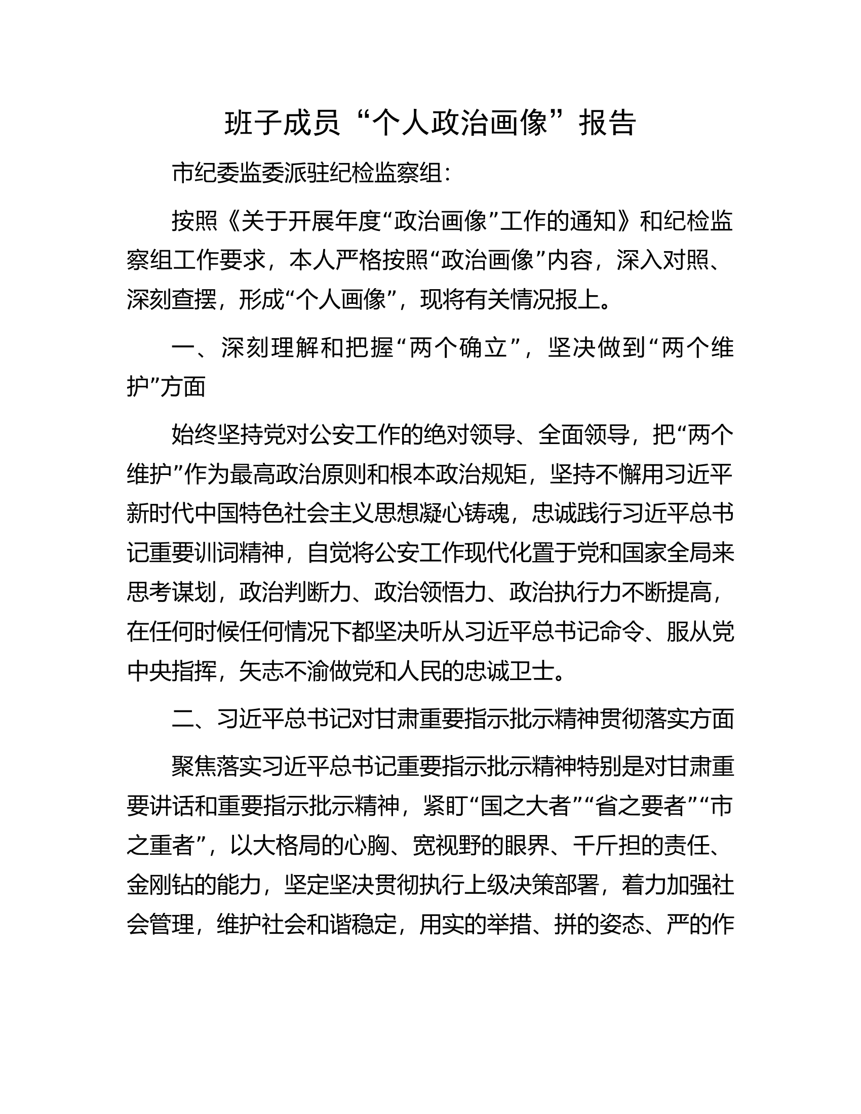消防救援队伍班子成员“个人政治画像”报告.docx 第1页