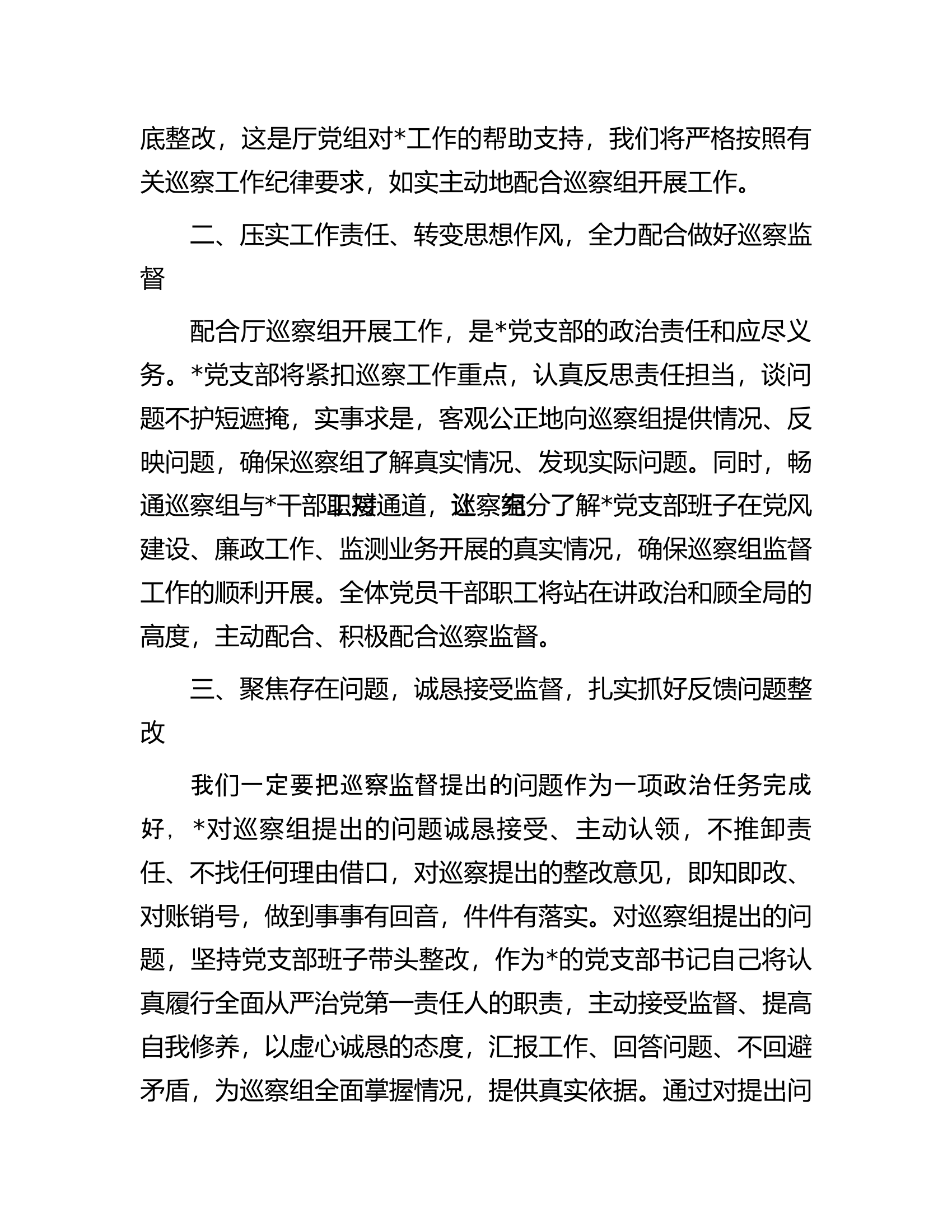被巡察单位领导在巡察工作上的表态发言.docx 第2页