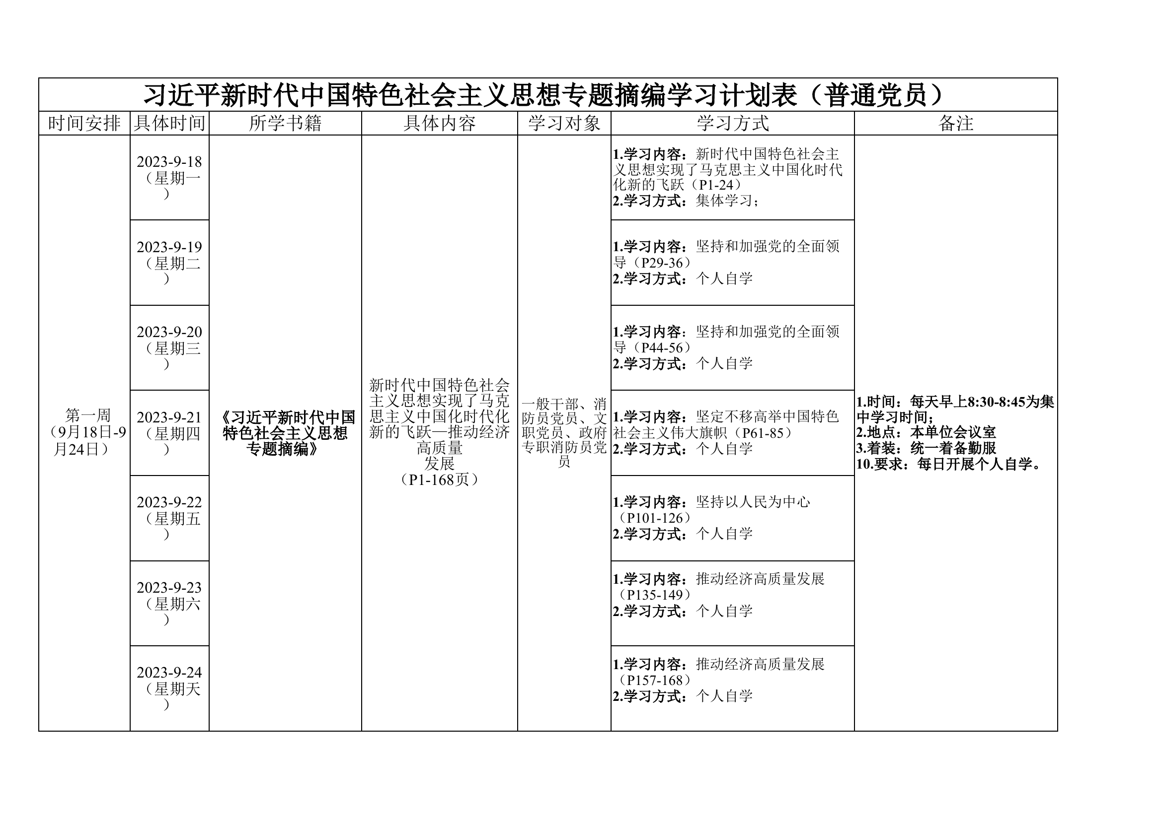 2_《专题摘编》学习计划表（普通干部）01.xlsx 第1页