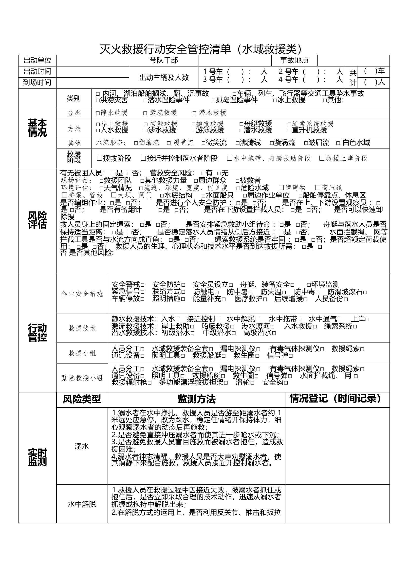 灭火救援行动安全管控清单（水域救援类）.docx 第1页