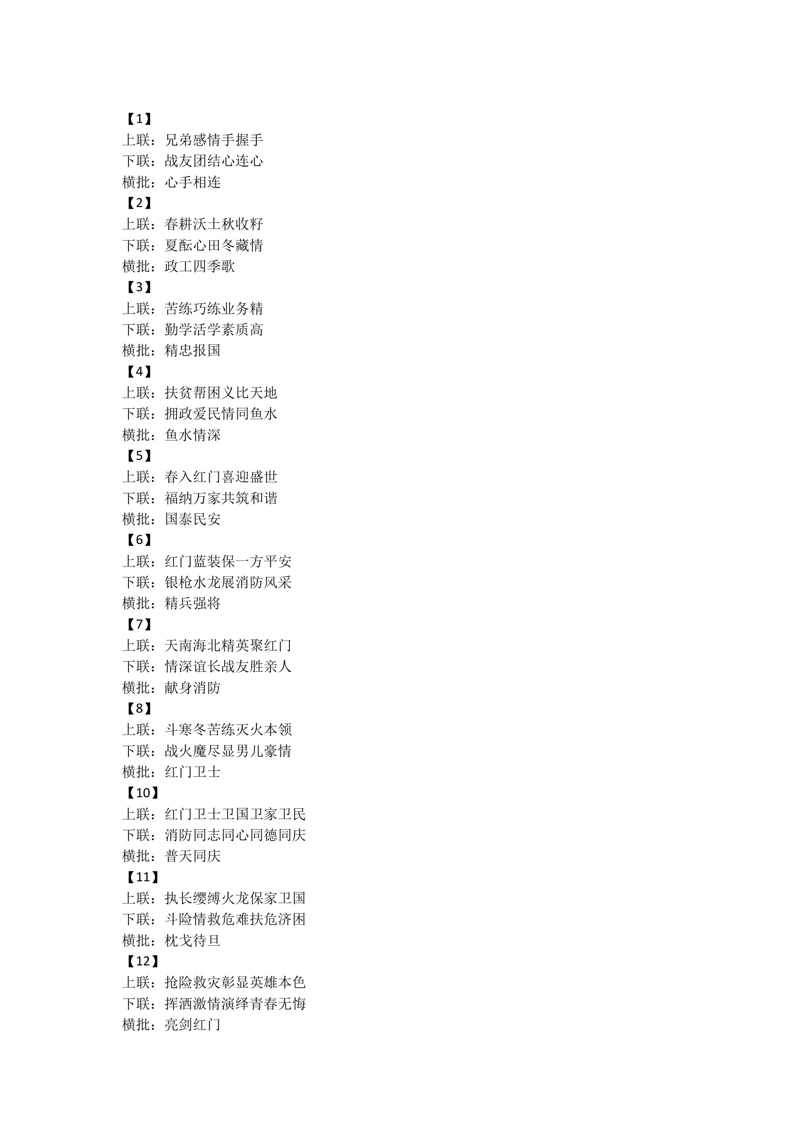 精选消防对联春联对子(50副) 第1页