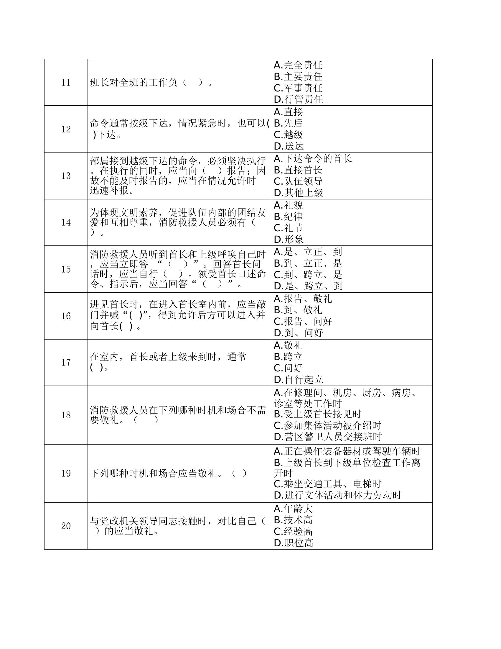 条令纲要知识竞赛理论题库.xls 第2页