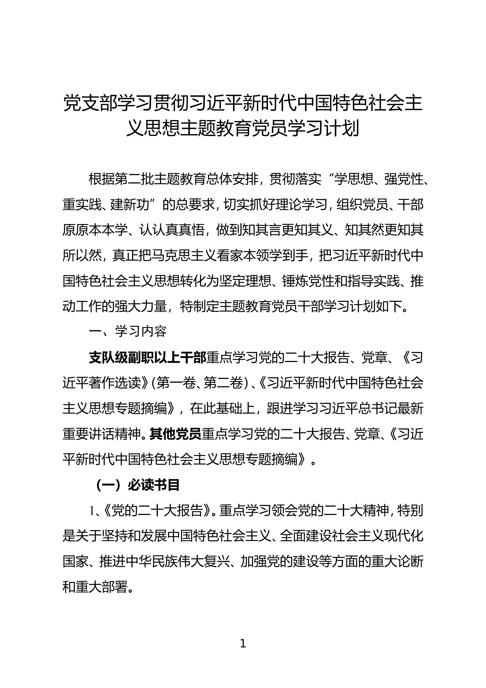 学习主题教育党员学习计划.doc 第1页