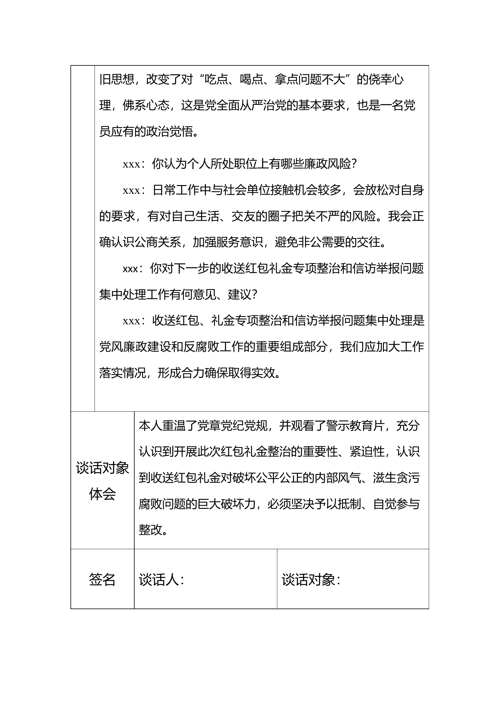 收送红包礼金专项整治“回头看”工作谈心谈话.docx 第2页