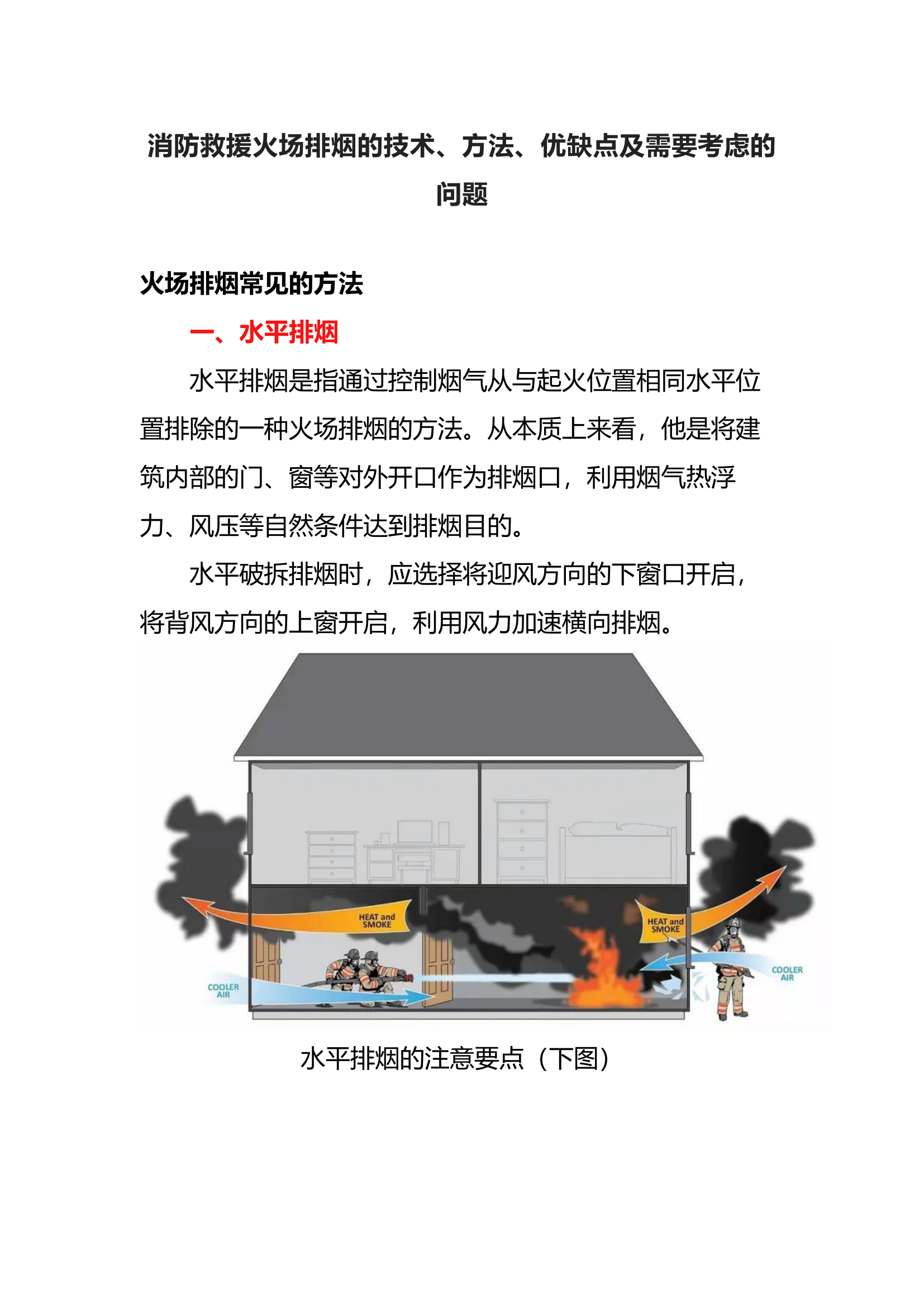 消防救援火场排烟的技术、方法、优缺点及需要考虑的问题.docx 第1页