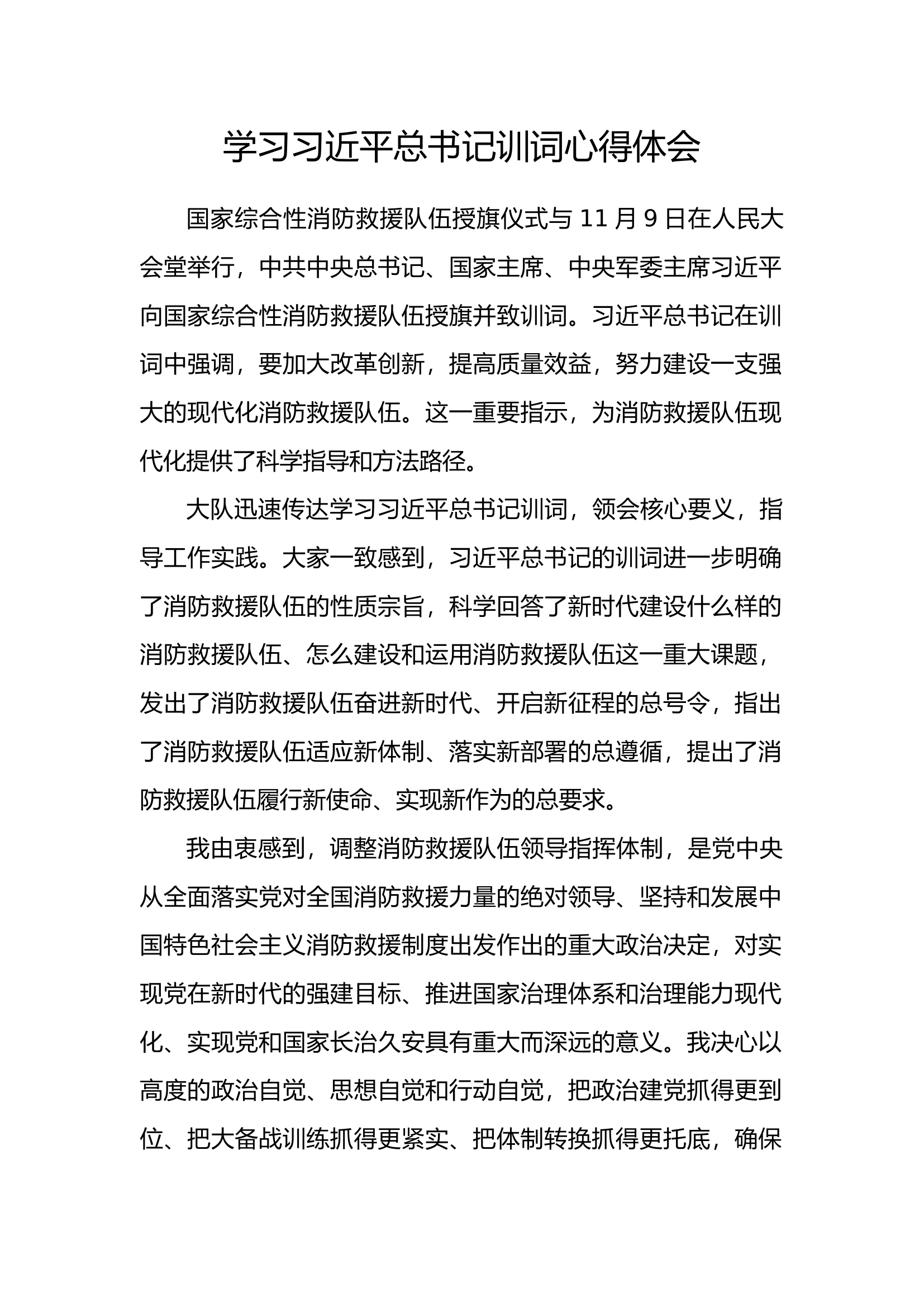 学习习主席训词精神心得体会 (18).docx 第1页